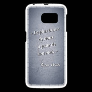 Coque Samsung Galaxy S6 Brave Bleu Citation Oscar Wilde