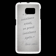 Coque Samsung Galaxy S6 Conscience Gris Citation Oscar Wilde