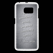 Coque Samsung Galaxy S6 Conscience Noir Citation Oscar Wilde