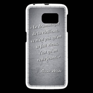 Coque Samsung Galaxy S6 Dramatique vieillesse Noir Citation Oscar Wilde