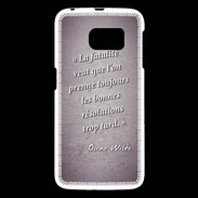Coque Samsung Galaxy S6 Fatalité Violet Citation Oscar Wilde