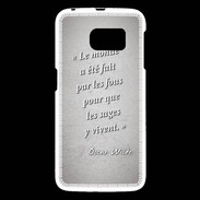 Coque Samsung Galaxy S6 Fous sages Gris Citation Oscar Wilde