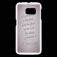 Coque Samsung Galaxy S6 Fous sages Rose Citation Oscar Wilde