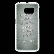 Coque Samsung Galaxy S6 Fous sages Vert Citation Oscar Wilde