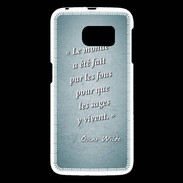 Coque Samsung Galaxy S6 Fous sages Turquoise Citation Oscar Wilde