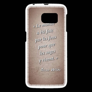 Coque Samsung Galaxy S6 Fous sages Rouge Citation Oscar Wilde