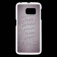 Coque Samsung Galaxy S6 Fous sages Violet Citation Oscar Wilde