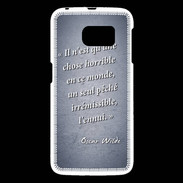 Coque Samsung Galaxy S6 Horrible ennui Bleu Citation Oscar Wilde