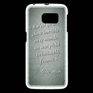 Coque Samsung Galaxy S6 Horrible ennui Vert Citation Oscar Wilde