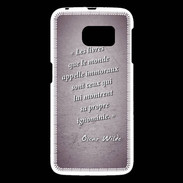 Coque Samsung Galaxy S6 Les livres Violet Citation Oscar Wilde