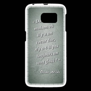 Coque Samsung Galaxy S6 Maison coeur Vert Citation Oscar Wilde