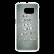 Coque Samsung Galaxy S6 Résister Vert Citation Oscar Wilde