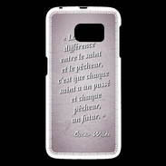 Coque Samsung Galaxy S6 Saint pêcheur Rose Citation Oscar Wilde