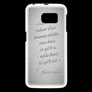 Coque Samsung Galaxy S6 Vrai valeur Gris Citation Oscar Wilde