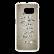 Coque Samsung Galaxy S6 Vraie valeur sepia Citation Oscar Wilde