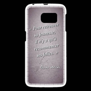Coque Samsung Galaxy S6 Jeuness folie Violet Citation Oscar Wilde