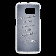 Coque Samsung Galaxy S6 La conversation Bleu Citation Oscar Wilde