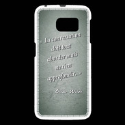 Coque Samsung Galaxy S6 La conversation Vert Citation Oscar Wilde