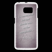 Coque Samsung Galaxy S6 La conversation Violet Citation Oscar Wilde