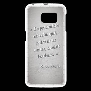 Coque Samsung Galaxy S6 Pessimiste Gris Citation Oscar Wilde