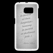Coque Samsung Galaxy S6 Sincérité fatale Gris Citation Oscar Wilde