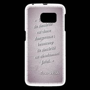 Coque Samsung Galaxy S6 Sincérité fatale Rose Citation Oscar Wilde