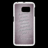 Coque Samsung Galaxy S6 Sincérité fatale Violet Citation Oscar Wilde