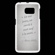 Coque Samsung Galaxy S6 Survie mort Gris Citation Oscar Wilde