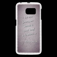 Coque Samsung Galaxy S6 Survie mort Violet Citation Oscar Wilde