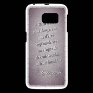 Coque Samsung Galaxy S6 Trop moderne Violet Citation Oscar Wilde