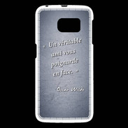 Coque Samsung Galaxy S6 Ami poignardée Bleu Citation Oscar Wilde