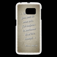 Coque Samsung Galaxy S6 Avis gens Sepia Citation Oscar Wilde