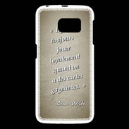 Coque Samsung Galaxy S6 Cartes gagnantes Sepia Citation Oscar Wilde