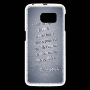 Coque Samsung Galaxy S6 Croire Bleu Citation Oscar Wilde