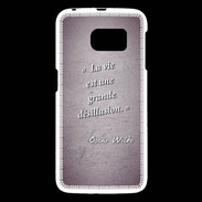 Coque Samsung Galaxy S6 Désillusion vie Violet Citation Oscar Wilde