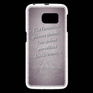 Coque Samsung Galaxy S6 Incertitude amour Violet Citation Oscar Wilde