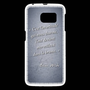 Coque Samsung Galaxy S6 Incertitude Bleu Citation Oscar Wilde