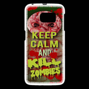 Coque Samsung Galaxy S6 Keep Calm and Kill Zombies Cervelle