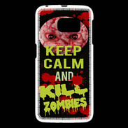Coque Samsung Galaxy S6 Keep Calm and Kill Zombies Noir