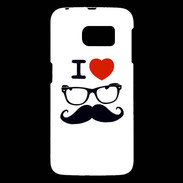 Coque Samsung Galaxy S6 I love Lunette Moustache
