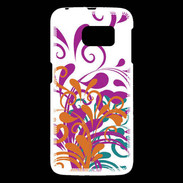 Coque Samsung Galaxy S6 motif floral orange