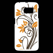 Coque Samsung Galaxy S6 motif floral marron