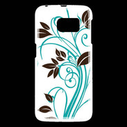 Coque Samsung Galaxy S6 motif floral bleu clair