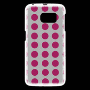 Coque Samsung Galaxy S6 pois gris & framboise