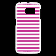 Coque Samsung Galaxy S6 rayures blanches et roses