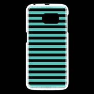 Coque Samsung Galaxy S6 rayures noires et bleues