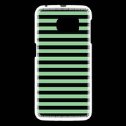 Coque Samsung Galaxy S6 rayures vert d'eau et noires