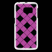 Coque Samsung Galaxy S6 losange noir & rose