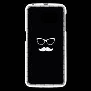 Coque Samsung Galaxy S6 moustache noir & blanc