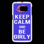 Coque Samsung Galaxy S6 Keep Calm Girly Bleu